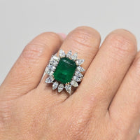 Beauvince Alaya Ring (5.71 ct Emerald & Diamonds) in 18K Yellow Gold