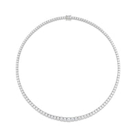 Beauvince Graduated Tennis Necklace (12 ct Diamonds) in 18K White Gold