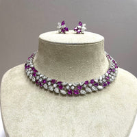 Beauvince Burma Floral Suite (79.44 ct Diamonds & Rubies) in White Gold