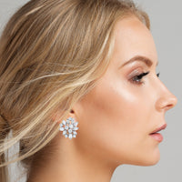 Spring Cluster Diamond Studs (4.85 ct Diamonds) in White Gold