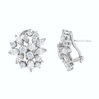 Spring Cluster Diamond Studs (4.85 ct Diamonds) in White Gold