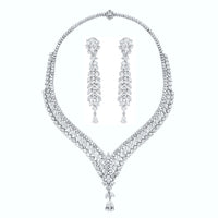 Beauvince Yana Diamond Necklace & Earrings Suite (57.99 ct Diamonds) in White Gold