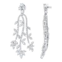 Beauvince Vines Diamond Earrings (11.39 ct Diamonds) in White Gold