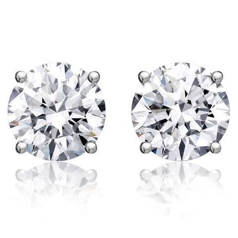 Beauvince GIA HSI1 Certified 2.01 Carat Round Solitaire Diamond Studs