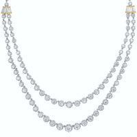 Beauvince Layers Diamond Necklace (14.46 ct Diamonds) in 18K White Gold