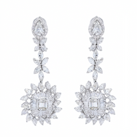 Beauvince Czarina Earrings (10.66 ct Diamonds) in 18K White Gold