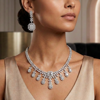 Beauvince Czarina Necklace, Earrings & Ring Suite (38.41 ct Diamonds) in 18K White Gold
