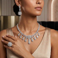Beauvince Czarina Necklace, Earrings & Ring Suite (38.41 ct Diamonds) in 18K White Gold