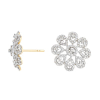 Beauvince Floral Diamond Earrings (1.51 ct Diamonds) in White Gold