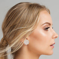 Beauvince Floral Diamond Earrings (1.51 ct Diamonds) in White Gold
