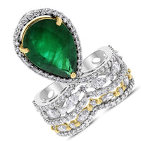 Beauvince Danya Emerald & Diamond Ring (6.83 cts Emerald & Diamonds) in Gold