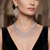 Beauvince Rain Diamond Necklace & Earrings Suite (45.14 ct Diamonds) in White Gold