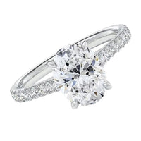 Beauvince Bianca Engagement Ring (2.01 ct Oval HVS2 GIA Diamond) in White Gold