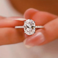 Beauvince Bianca Engagement Ring (2.01 ct Oval HVS2 GIA Diamond) in White Gold