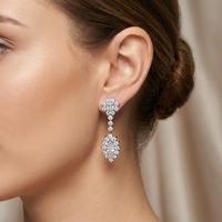 Beauvince Princess Diamond Earrings (5.98 ct Diamonds) in 18K White Gold