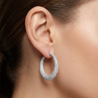 Beauvince Crescent Moon Diamond Earrings (6.24 ct Diamonds) in 18K White Gold