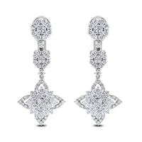 Beauvince Regina Diamond Earrings (3.48 ct Diamonds) in 18K White Gold