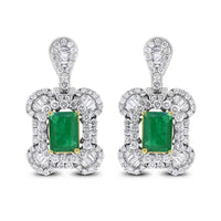 Beauvince Georgia Earrings (5.62 ct Emeralds & Diamonds) in White Gold
