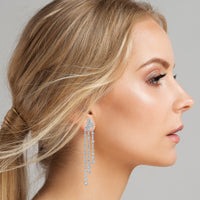 Big & Small Diamond Earrings (4.41 ct Diamonds) in White Gold