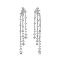 Big & Small Diamond Earrings (4.41 ct Diamonds) in White Gold