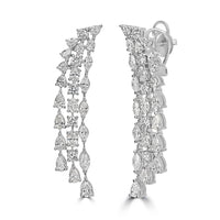 Beauvince Falls Diamond Earrings (9.79 ct Diamonds) in Platinum
