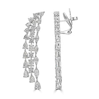 Beauvince Falls Diamond Earrings (9.79 ct Diamonds) in Platinum
