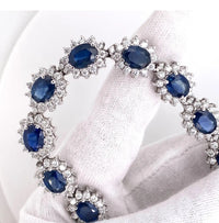 Beauvince Starry Night Necklace (59.08 ct Sapphires & Diamonds) in White Gold