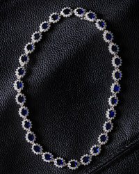 Beauvince Starry Night Necklace (59.08 ct Sapphires & Diamonds) in White Gold
