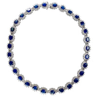 Beauvince Starry Night Necklace (59.08 ct Sapphires & Diamonds) in White Gold