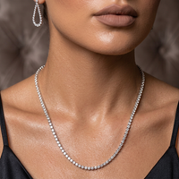 Tennis Opera Convertible Necklace (21.40 ct GH VVS-VS Diamonds) in 18K White Gold