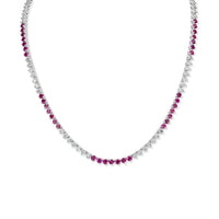 Rosa Necklace (17.2 ct Ruby & Diamonds) in White Gold