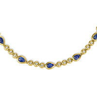 Gracie Necklace (9.35 ct Sapphires & Diamonds) in Yellow Gold