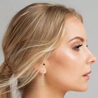 Beauvince Emerald Cut Linea Earrings (3.60 ct Diamonds) in Gold