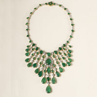 Nritya Emerald & Diamond Necklace & Earrings Suite (179.54 ct Gemstones) in Gold