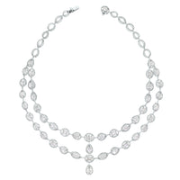Tara 2 Row Diamond Necklace (24.74 ct Diamonds) in White Gold