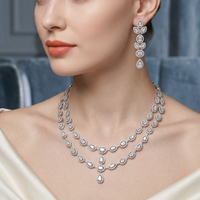 Tara 2 Row Diamond Necklace (24.74 ct Diamonds) in White Gold