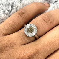 Chunky Chocolate Colored Diamond Ring (0.84 ct Round Fancy Brown Diamond) in White Gold