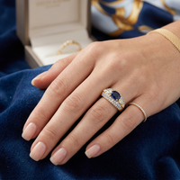 Vintage Sapphire & Diamond Band (3.04 ct Diamonds & Sapphire) in Yellow Gold