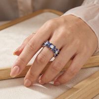 Flora Band (4.53 ct Sapphires & Diamonds) in 18K White Gold