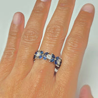 Flora Band (4.53 ct Sapphires & Diamonds) in White Gold