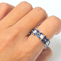Flora Band (4.53 ct Sapphires & Diamonds) in White Gold