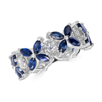 Flora Band (4.53 ct Sapphires & Diamonds) in White Gold