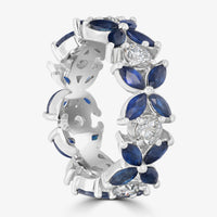 Flora Band (4.53 ct Sapphires & Diamonds) in White Gold