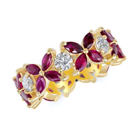 Flora Band (4.63 ct Rubies & Diamonds) in Yellow Gold