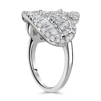 Leaf Wrap Diamond Ring (1.84 ct Diamonds) in White Gold
