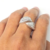 Leaf Wrap Diamond Ring (1.39 ct Diamonds) in White Gold