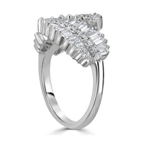 Leaf Wrap Diamond Ring (1.39 ct Diamonds) in White Gold