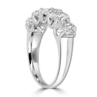 5 Stone Oval Diamond Ring (2.55 ct HI SI Diamonds GIA) in White Gold