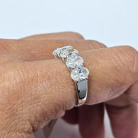 5 Stone Oval Diamond Ring (2.55 ct HI SI Diamonds GIA) in White Gold