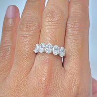 5 Stone Oval Diamond Ring (2.55 ct HI SI Diamonds GIA) in White Gold